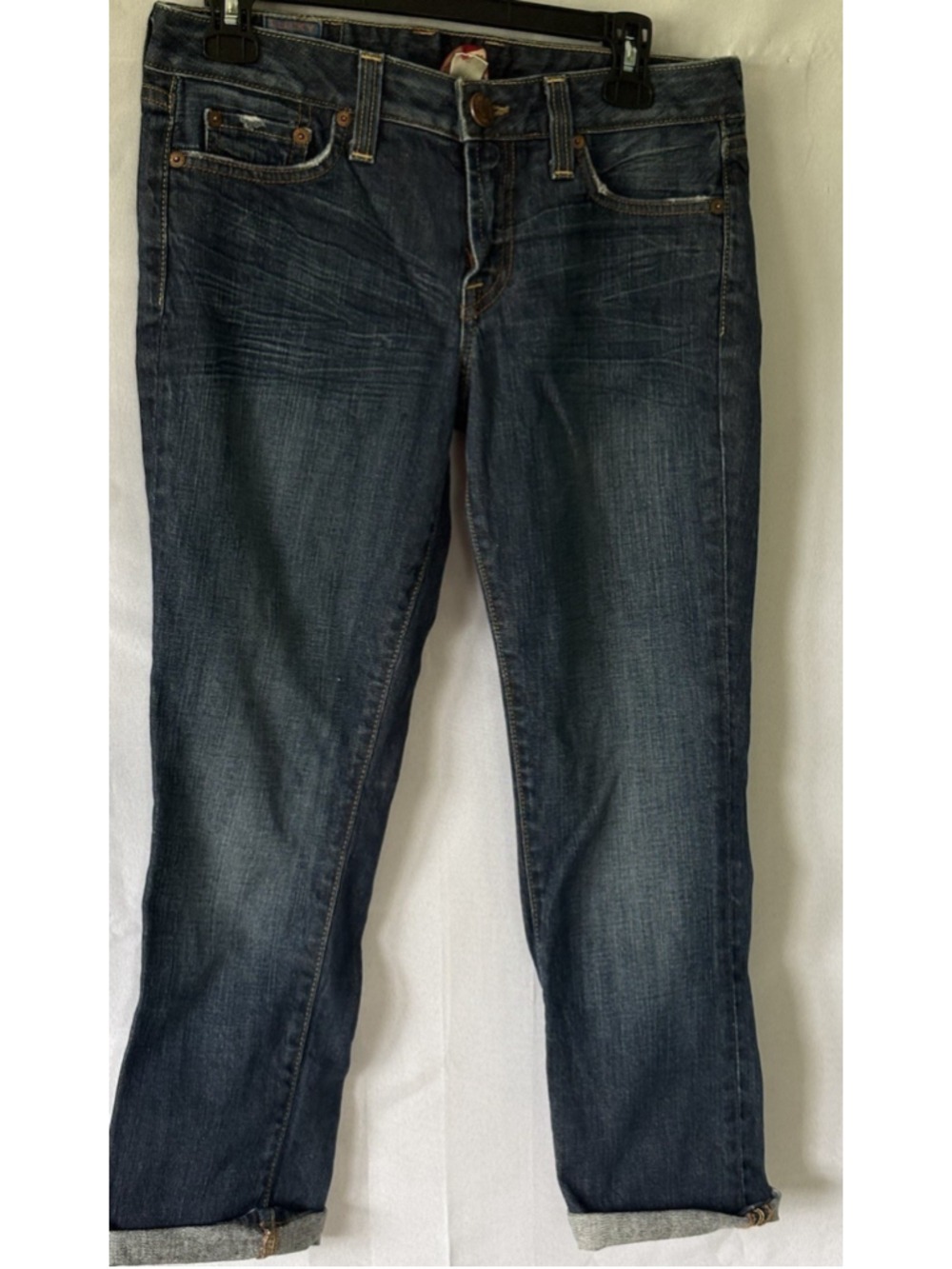 Lucky Brand Vintage Y2K Crop Jeans 6 28 Made In USA Denim Boho Grunge Low Rise